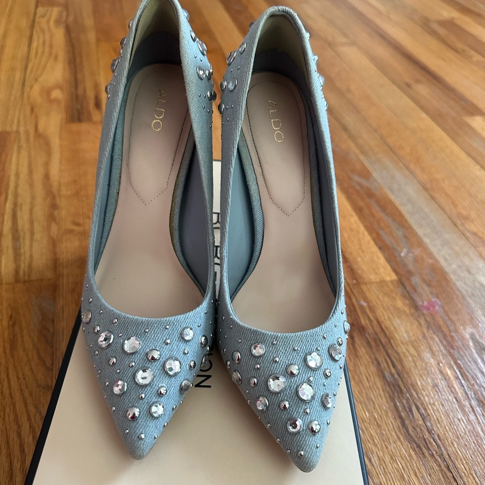Aldo Blue Embellished Women's Heels